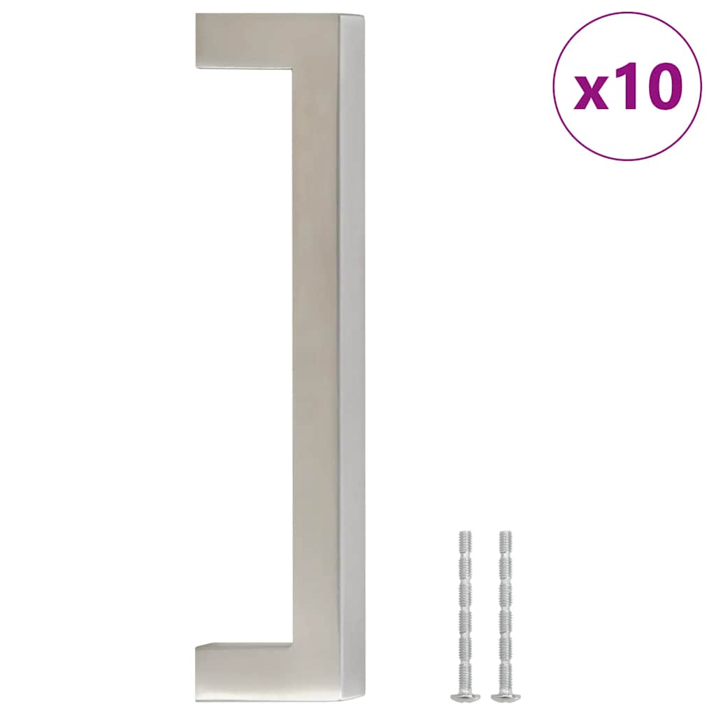 Möbelgriffe 10 Stk. Silbern 64 mm Edelstahl