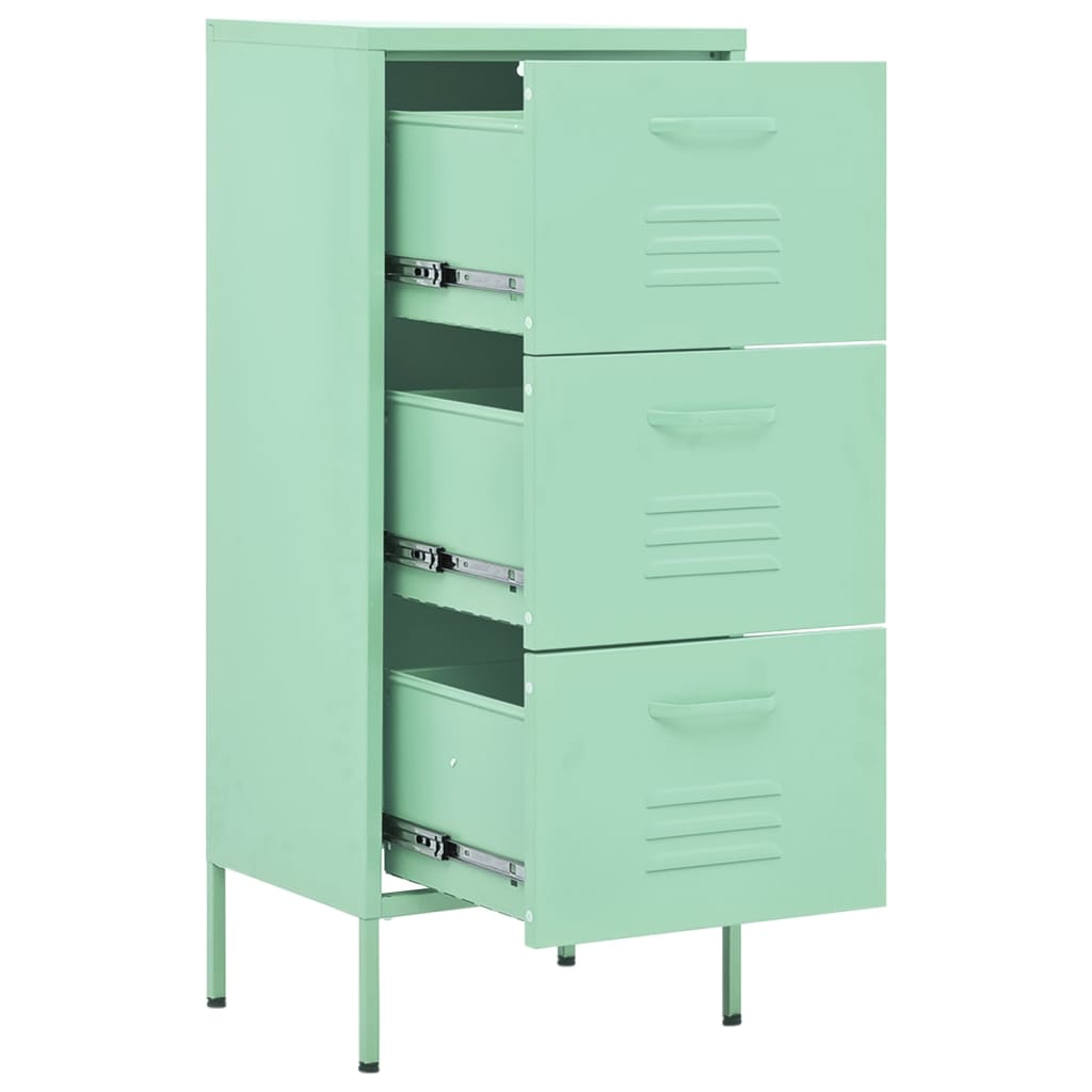 Beistellschrank Olivgrün 42,5x35x101,5 cm Stahl