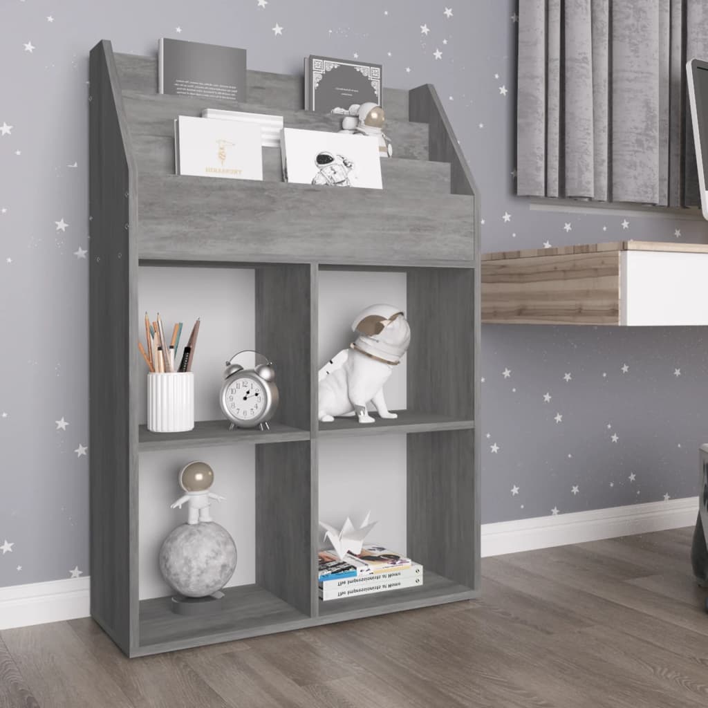 Kinder-Bücherregal Braun Eichen-Optik 71x30x114cm Holzwerkstoff