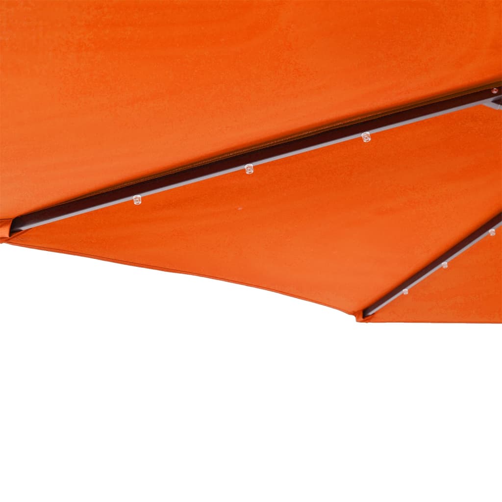 Sonnenschirm mit LED und Stahlmast Weiß 225x225x212 cm