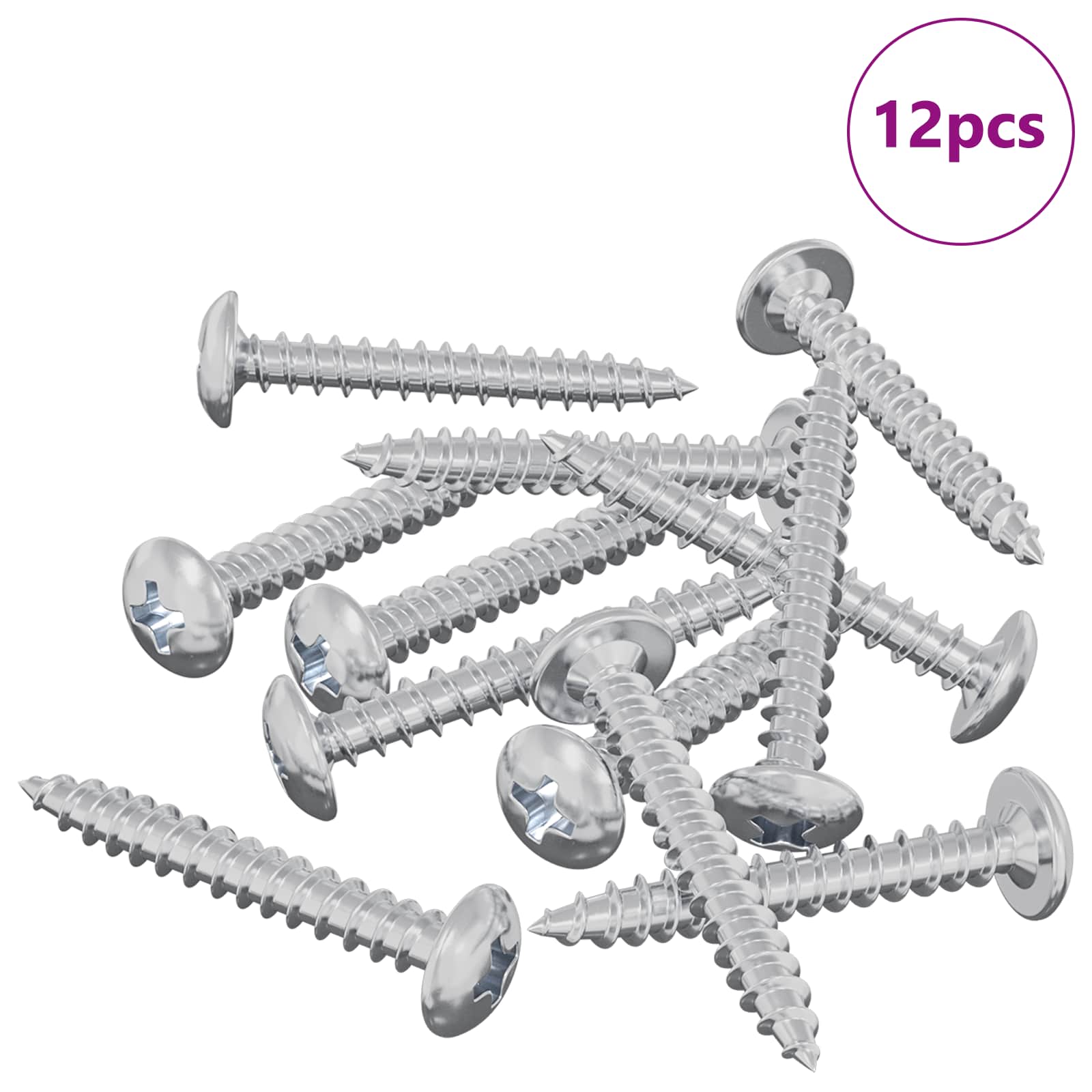 Holzschrauben 2 pcs Silber M4 x 20 mm Stahl