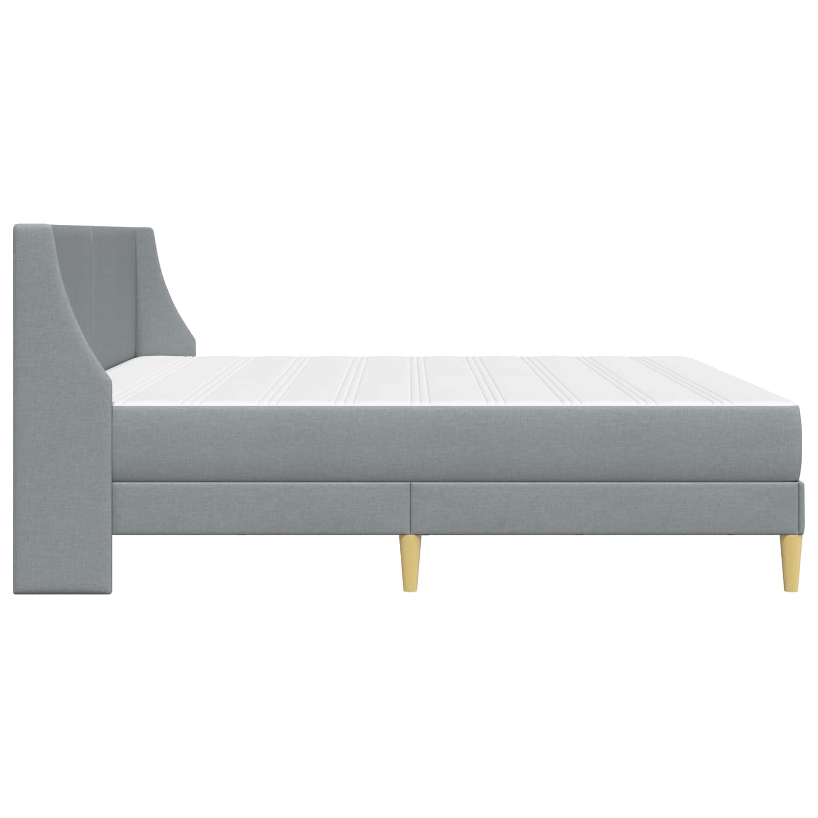 Bettgestell mit Matratze Hellgrau 80x 200 cm Polyester