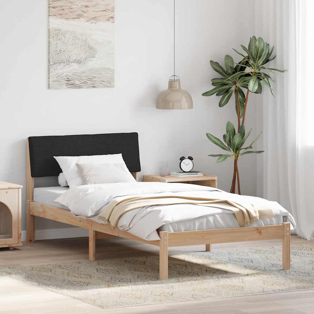 Bettgestell Braun und hellgrau 200 x 200 cm Massivholz Kiefer