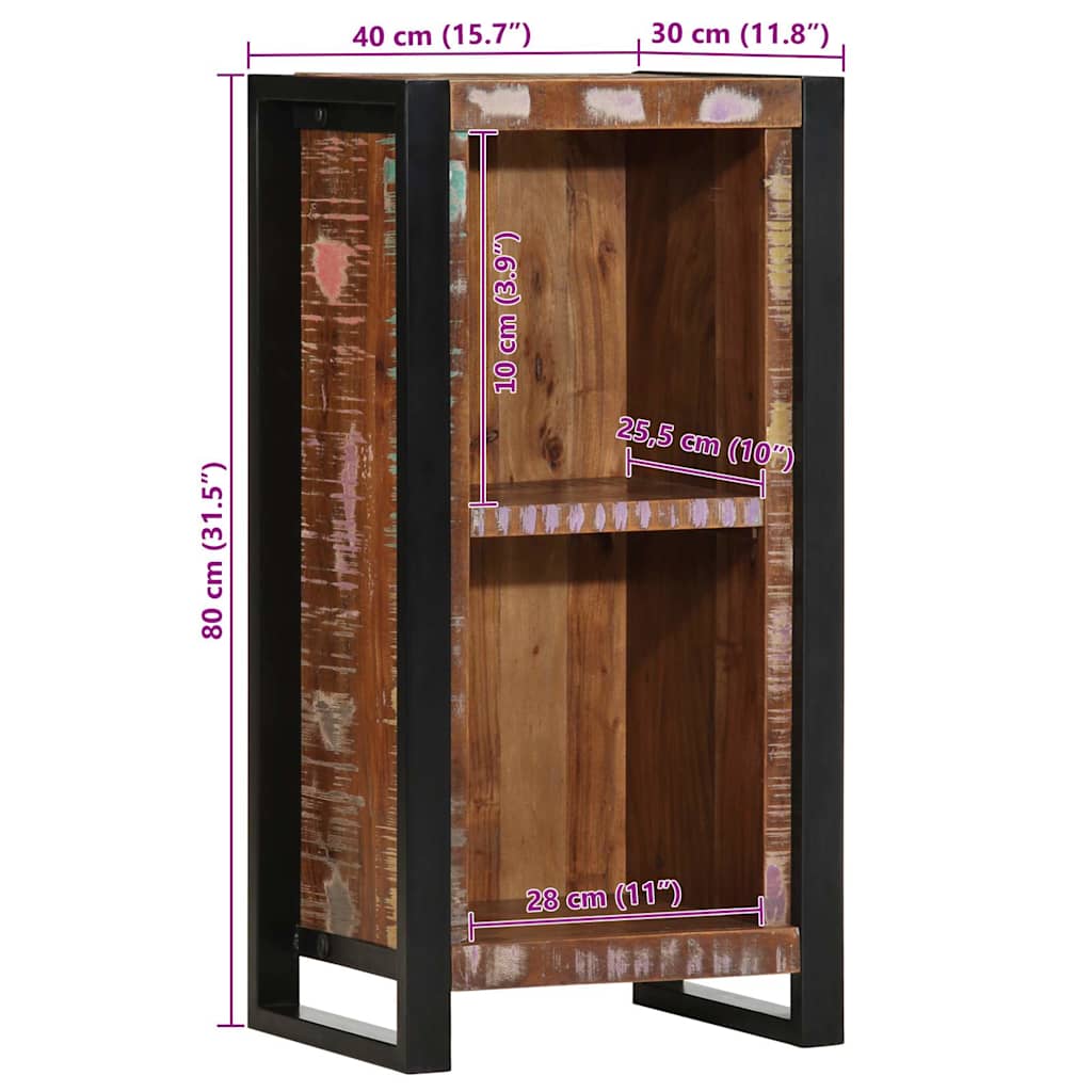 Nachttisch mit Regal Braun 40 x 30 x 80 cm Massivholz Mango