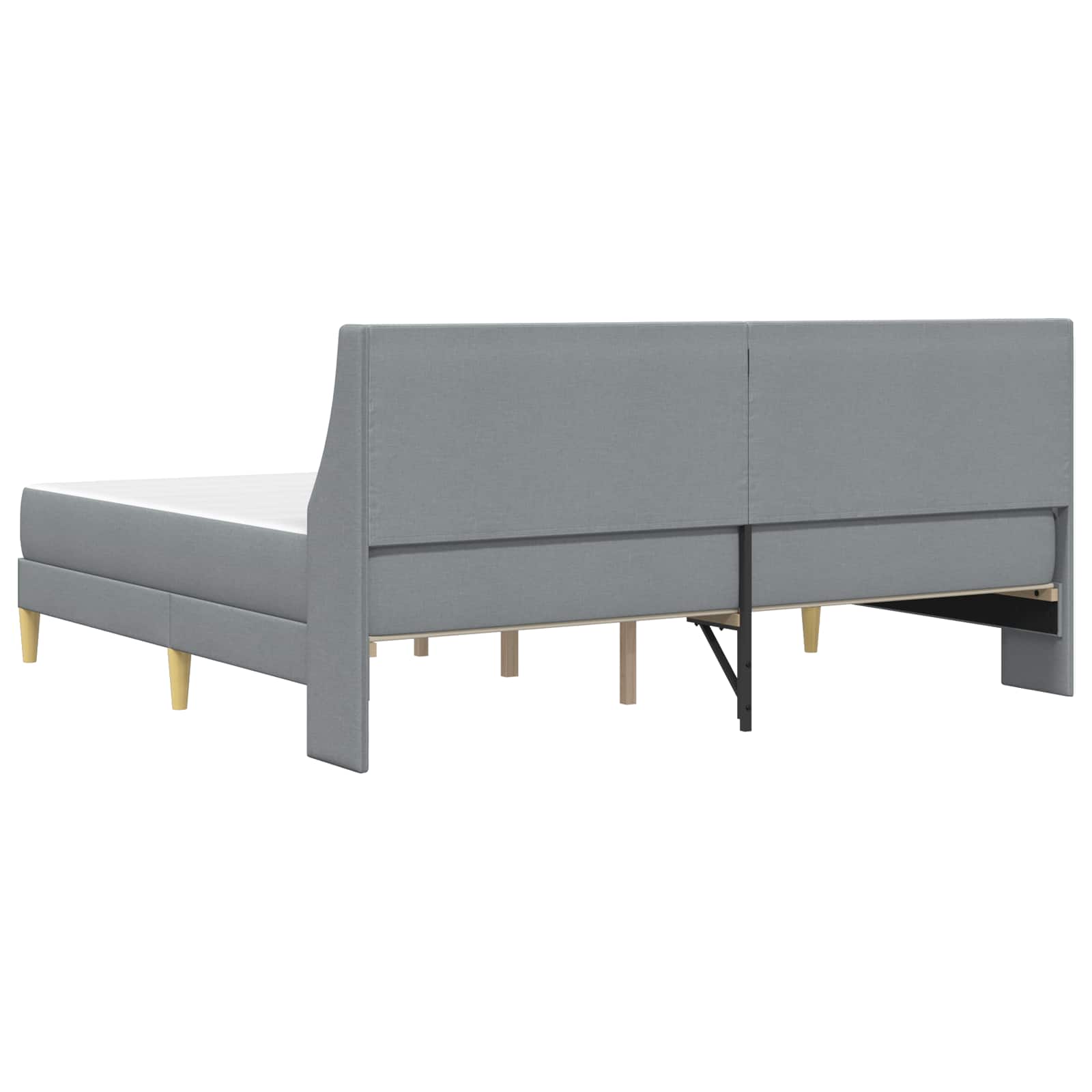 Bettgestell mit Matratze Hellgrau 80x 200 cm Polyester