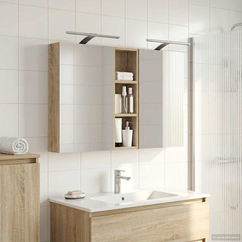 Badezimmerschrank-Set 3 pcs 80 x 10,5 x 50 cm Holzwerkstoff