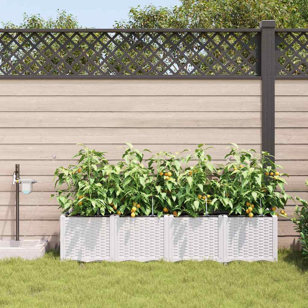 Garten-Pflanzgefäß 4 Stk. Braun 160 x 40 x 22 cm PP