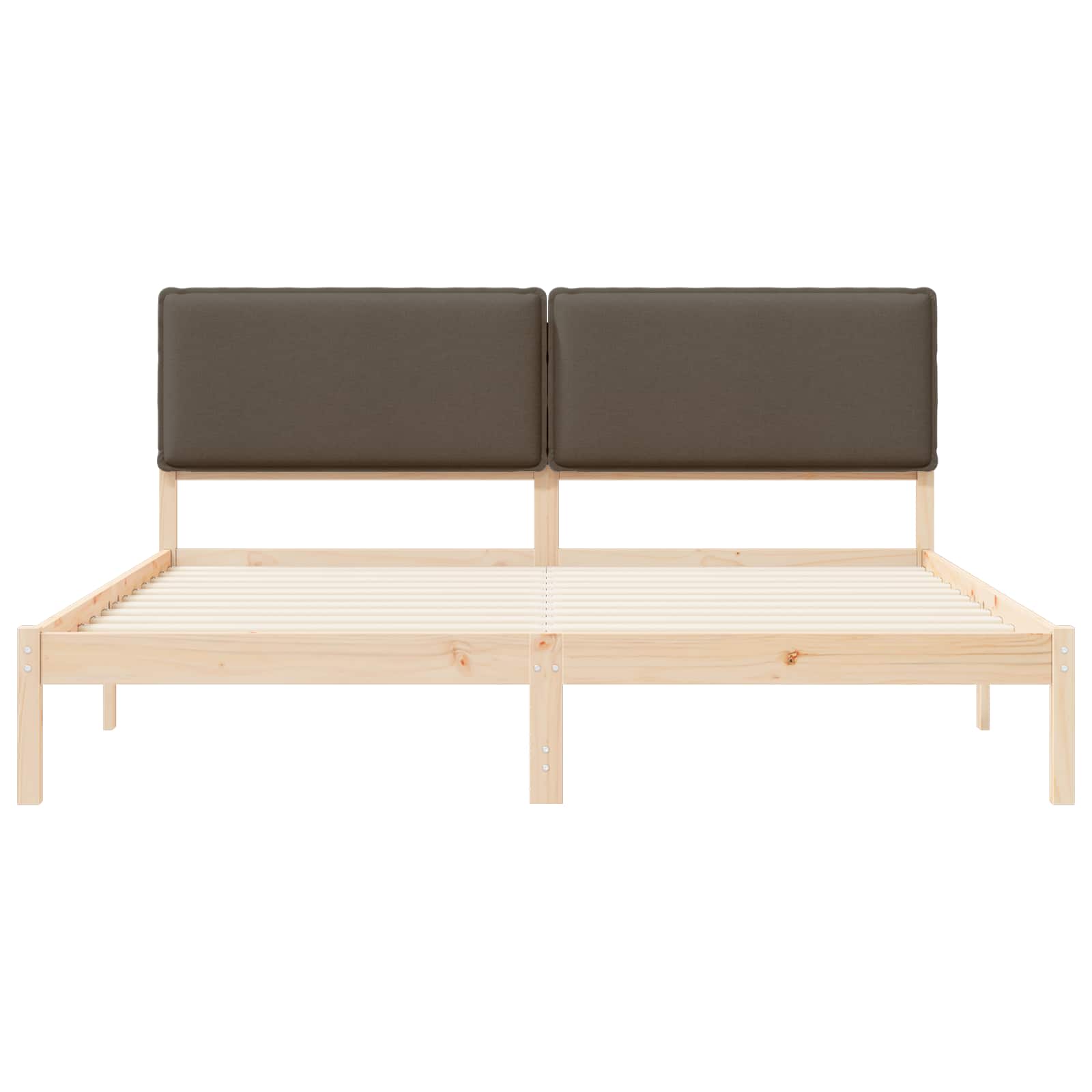 Bettgestell mit gepolstertem Kopfteil Hellgrau 200 x 200 cm