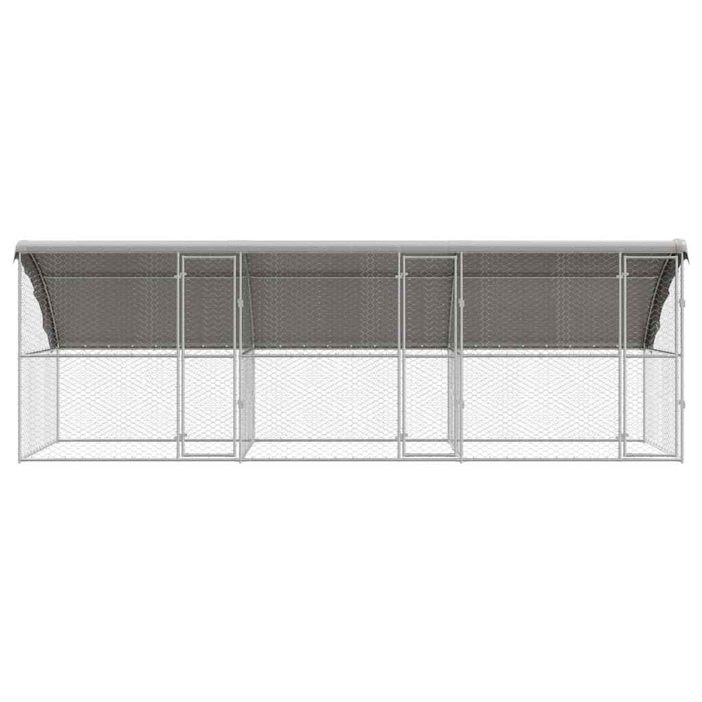 Hundekäfig 2 pcs Silber 4 x 2 x 2 m Verzinkter Stahl