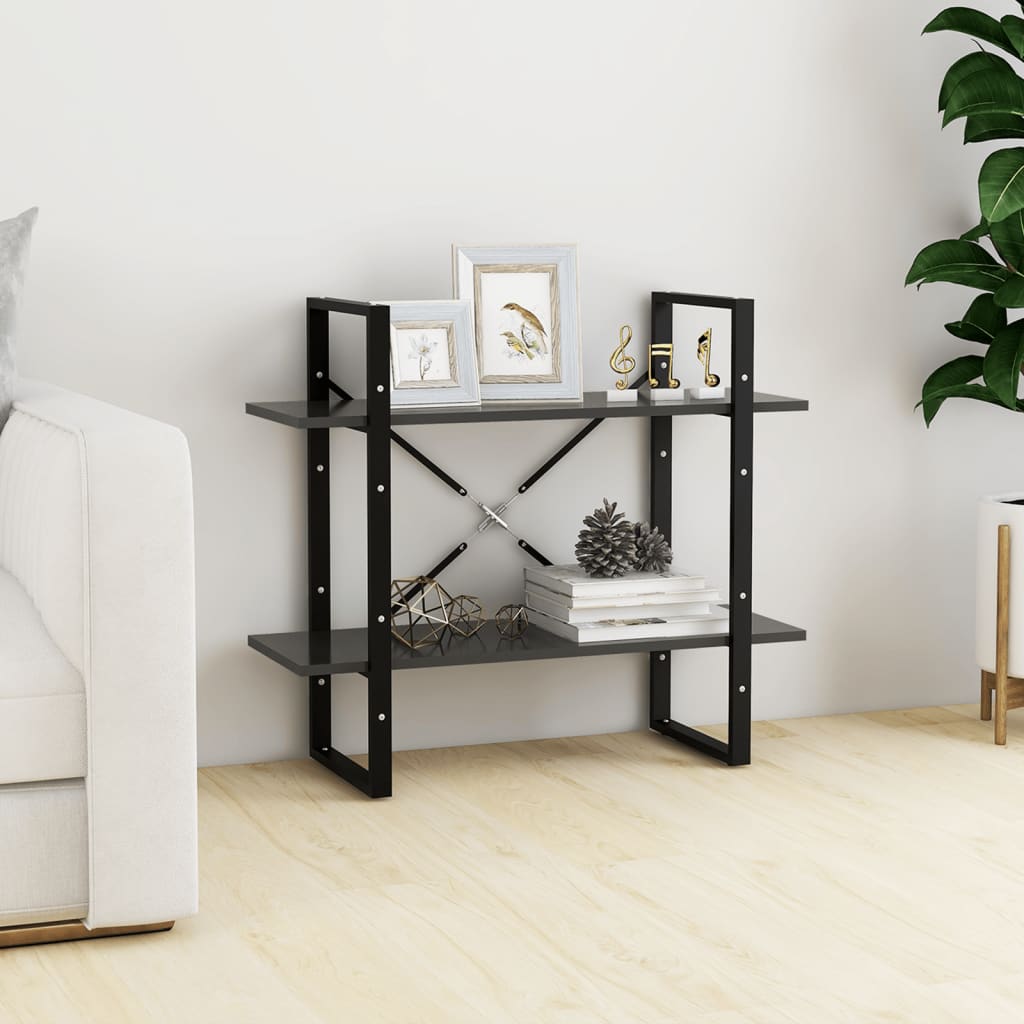 Bücherregal 2 Fächer Weiß 80x30x70 cm Holzwerkstoff