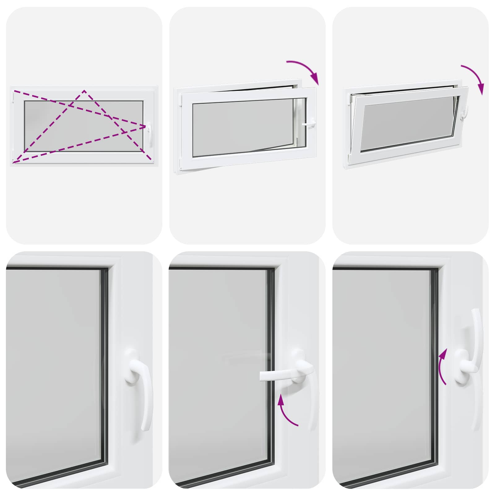 Kellerfenster RISOR 50 x 50 cm PVC und Glas Weiß