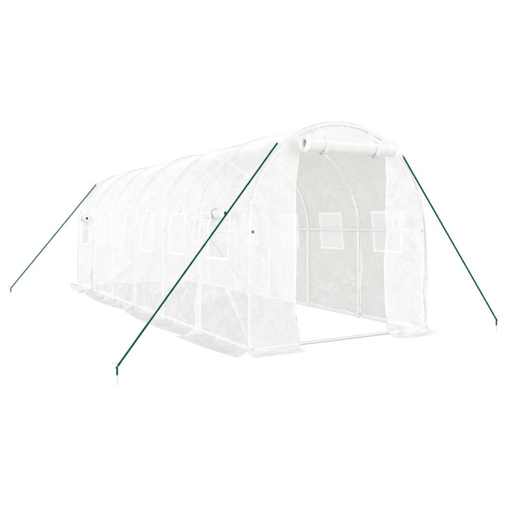 Gewächshaus mit Stahlrahmen Weiß 8 m² 4x2x2 m