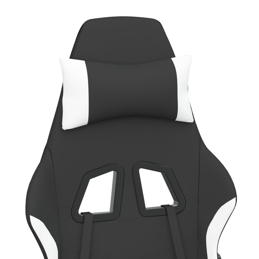 Gaming-Stuhl mit Massagefunktion Schwarz und Creme Stoff