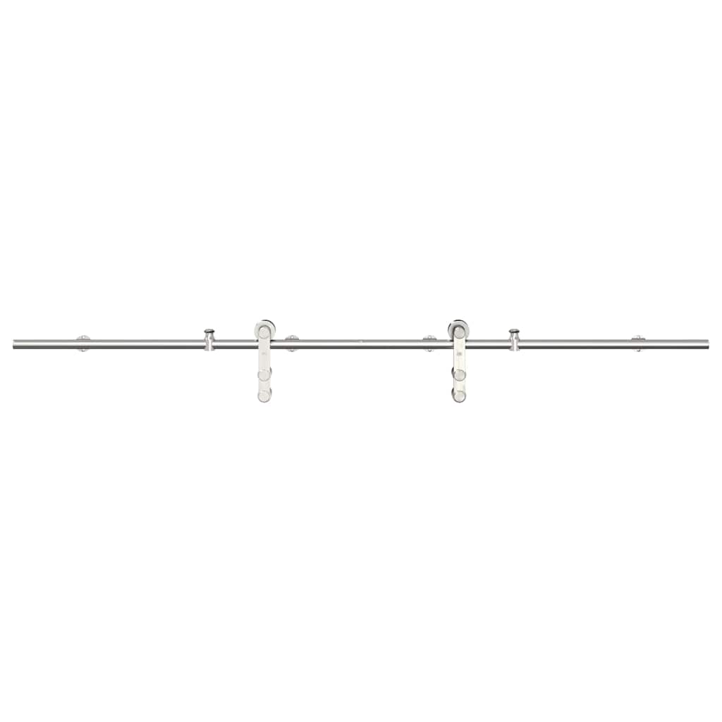 Schiebetür-Beschlagsatz 183 cm Edelstahl Silbern