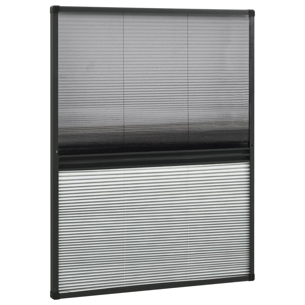 Plisse Insektenschutzfenster mit Jalousie Aluminium 160×80 cm