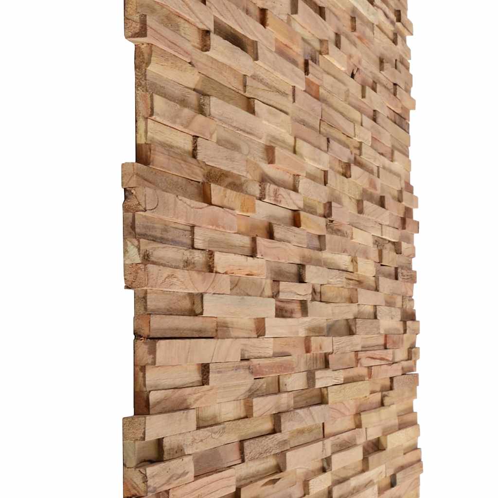 3D-Wandverkleidung 10 Stk. 1,01 m² Massivholz Teak