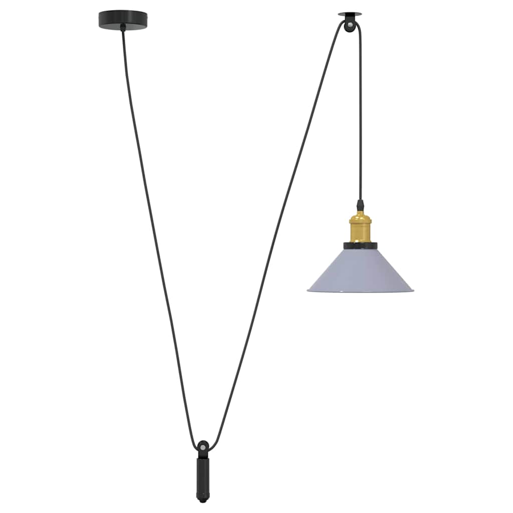 Pendelleuchte Höhenverstellbar E27 Schwarz Glänzend Ø 22 cm
