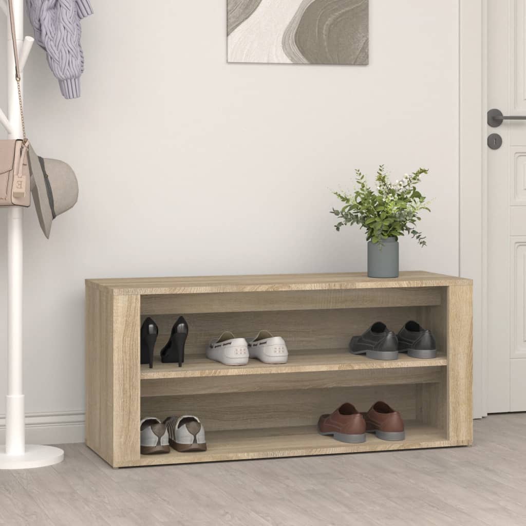 Schuhregal Weiß 100x35x45 cm Holzwerkstoff