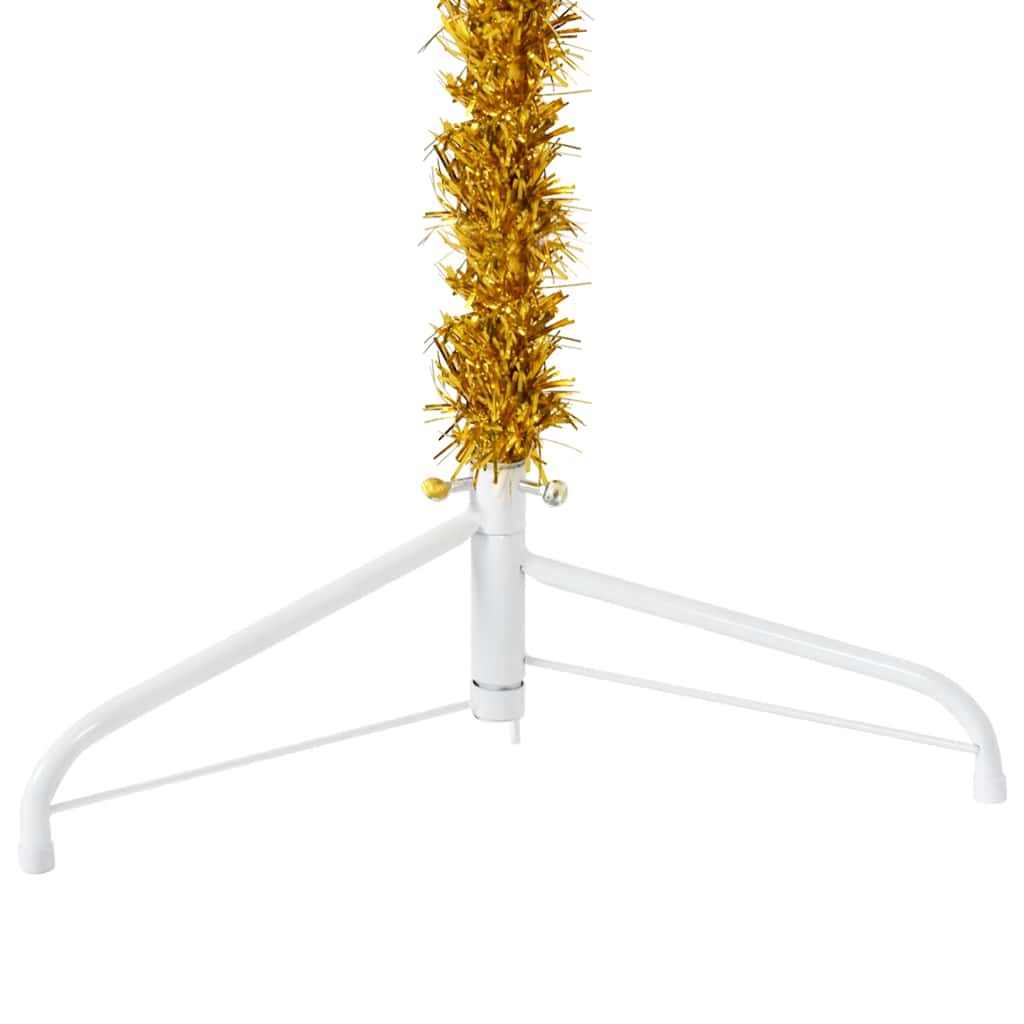 Künstlicher Halb-Weihnachtsbaum mit Ständer Schlank Weiß 180 cm