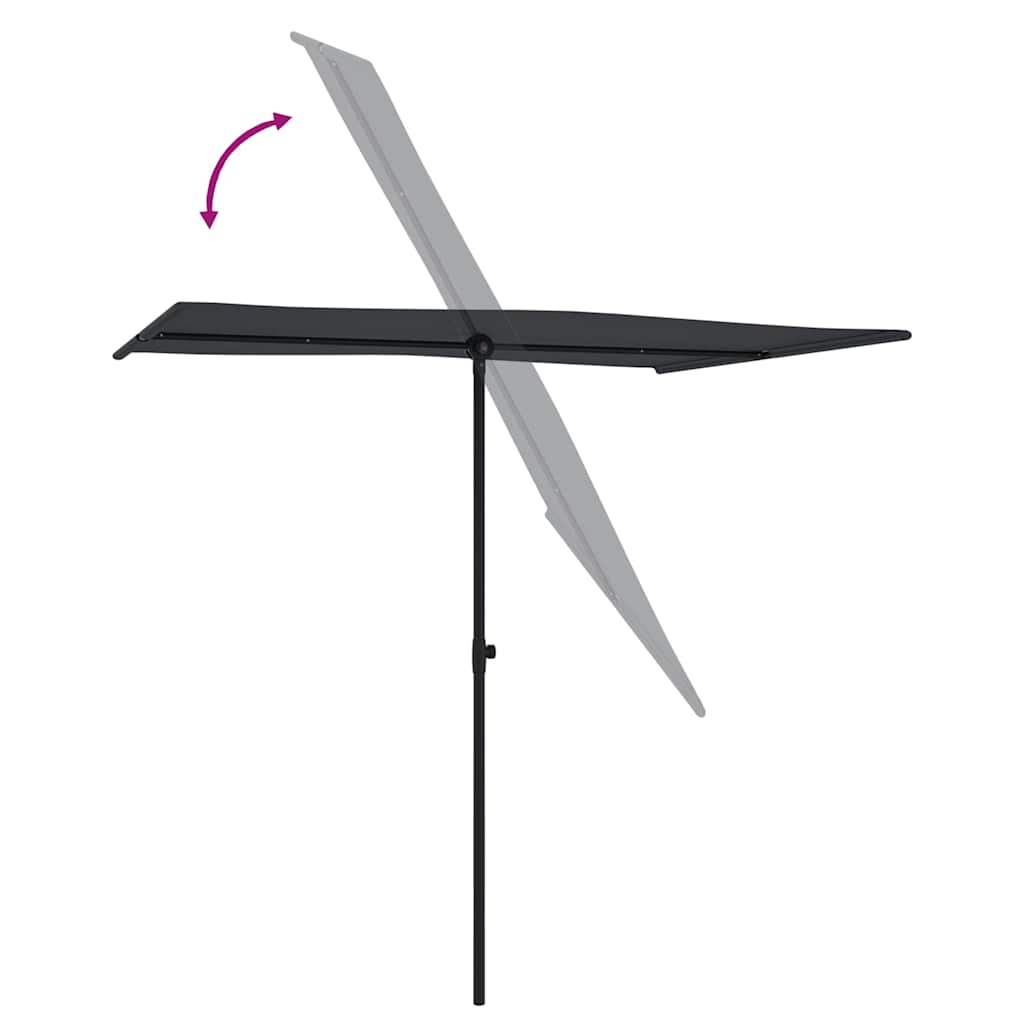 Sonnenschirm mit Aluminium-Mast 180x110 cm Bordeauxrot