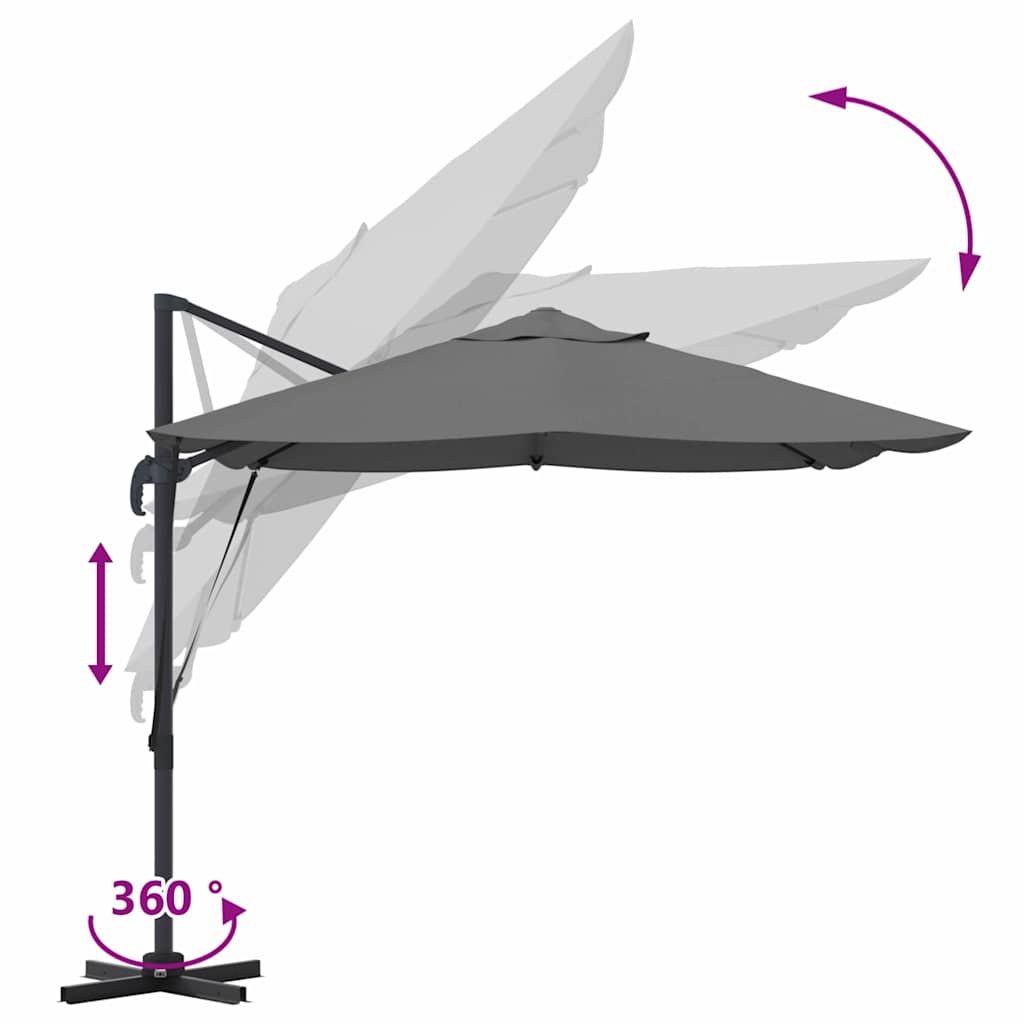Sonnenschirm Sand 351 x 250 x 260 cm Polyester und Aluminium