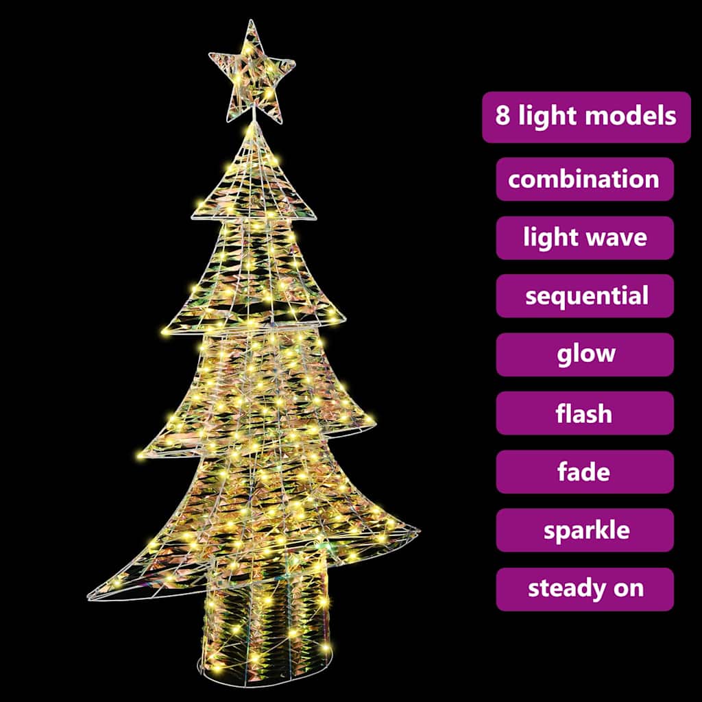 Weihnachtsbaum mit 120 LEDs Warmweiß 120,5 cm PET