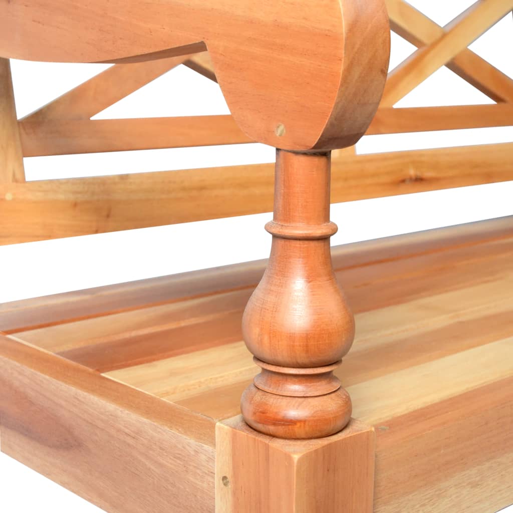 Batavia-Sitzbank 98 cm Mahagoni Massivholz Weiß
