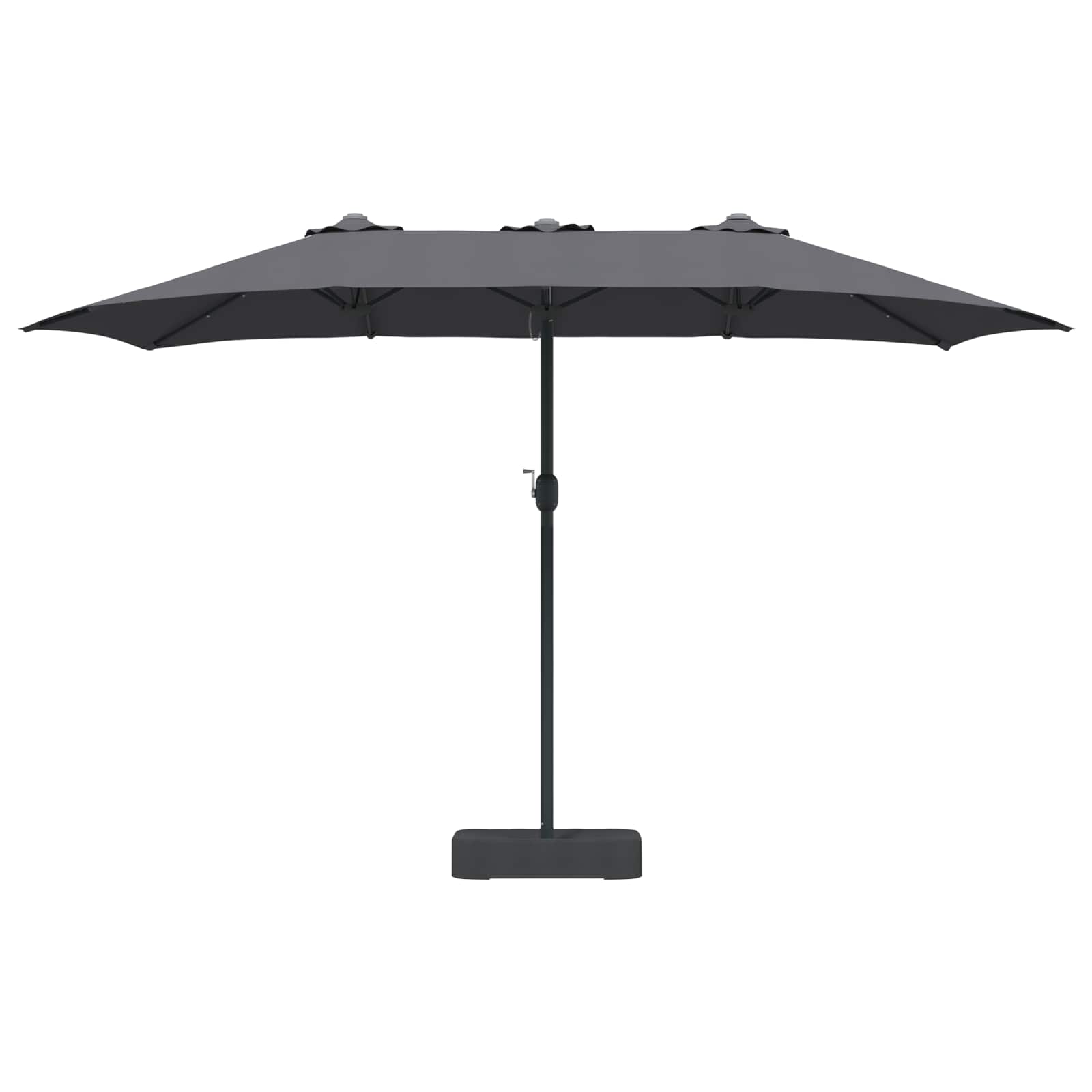 Garten-Sonnenschirm Sand und Anthrazit 385 x 209 x 244 cm