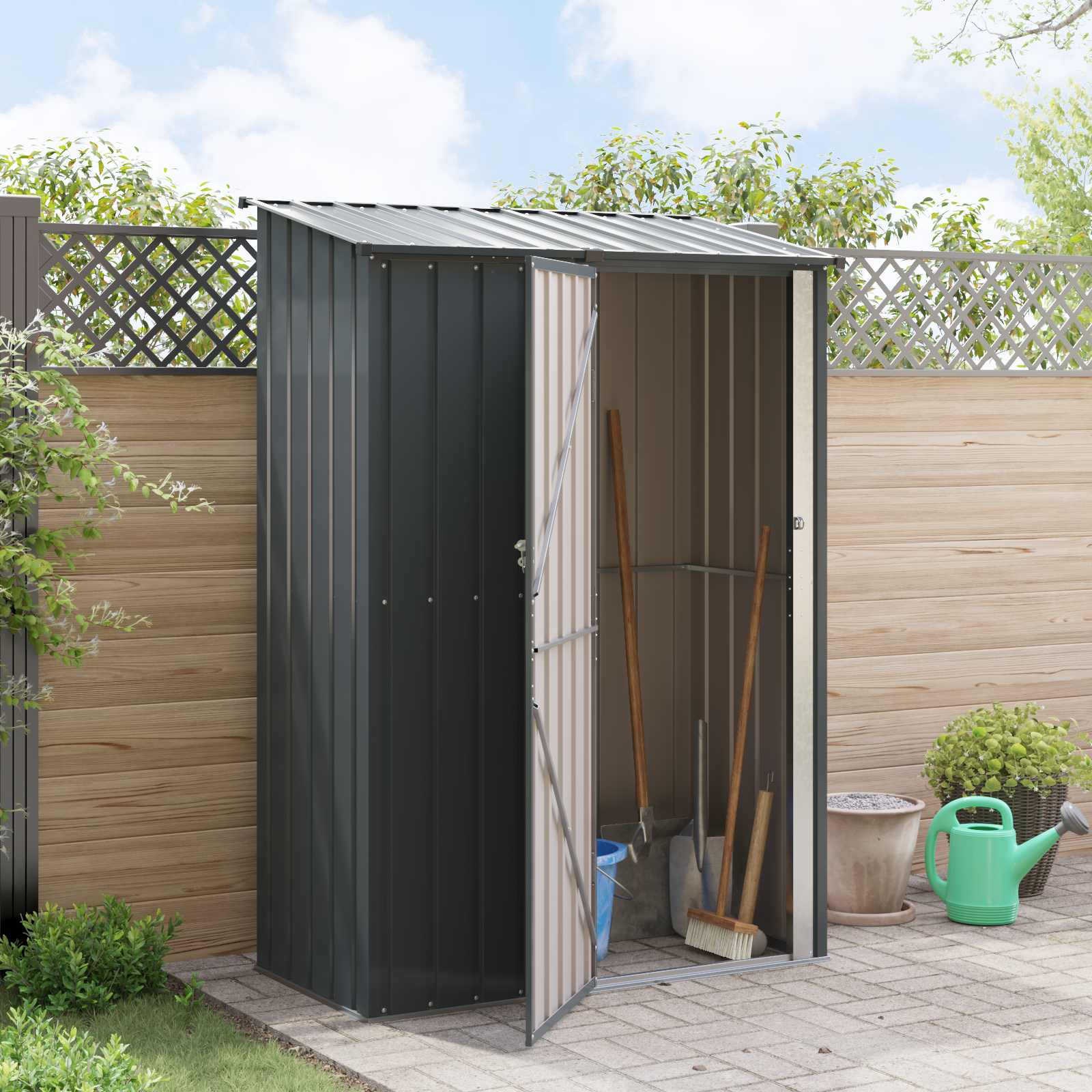 Gartenhütten Anthrazit 103 x 74 x 200 cm Metall