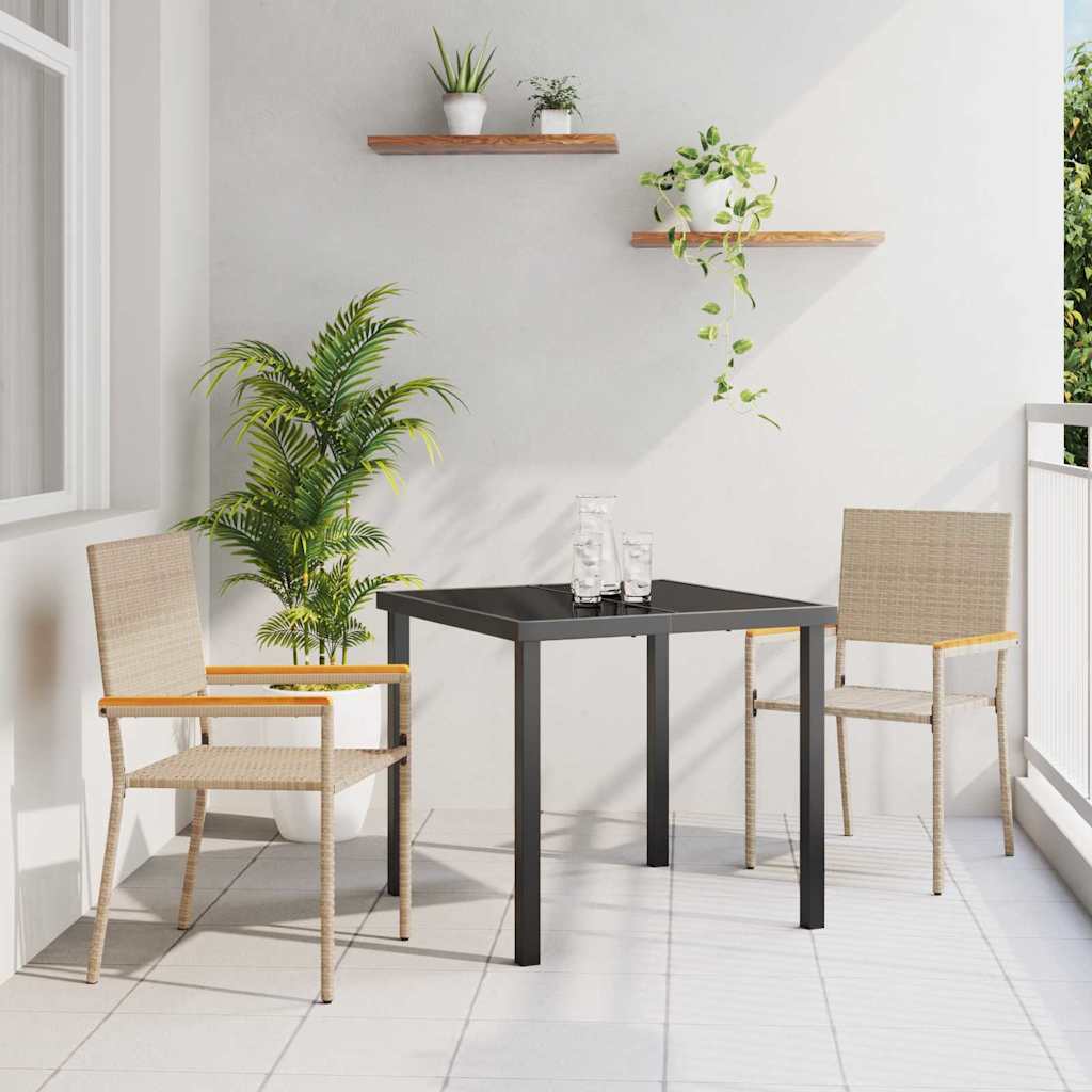 Garten Stapelstühle 4 pcs Braun und Schwarz 54 x 56 x 90 cm