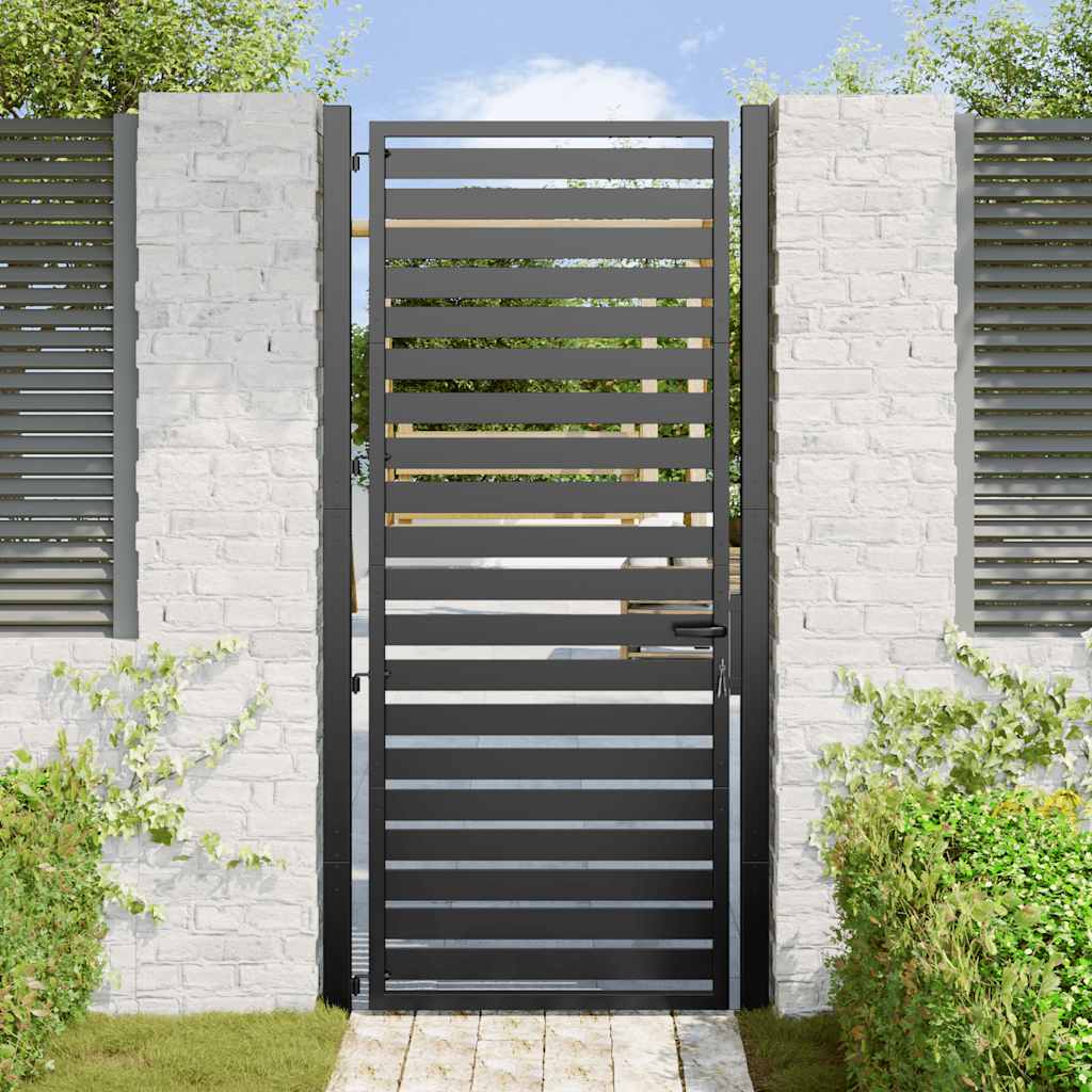 Gartentor Abschließbar Schwarz 100x100 cm Aluminium
