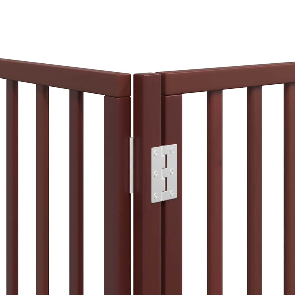 9-tlg. Hundetor mit Tür Faltbar 450 cm Pappelholz