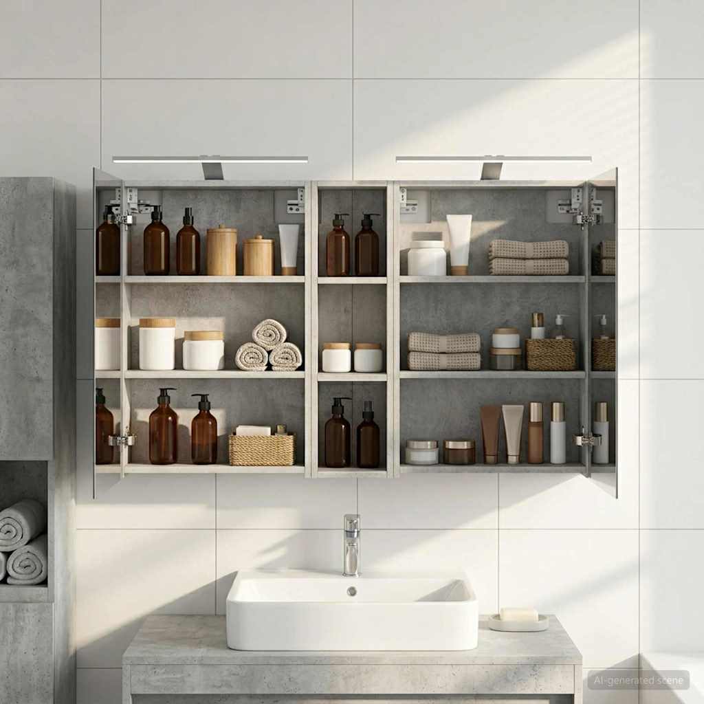 Badezimmerschrank-Set 3 pcs 80 x 10,5 x 50 cm Holzwerkstoff