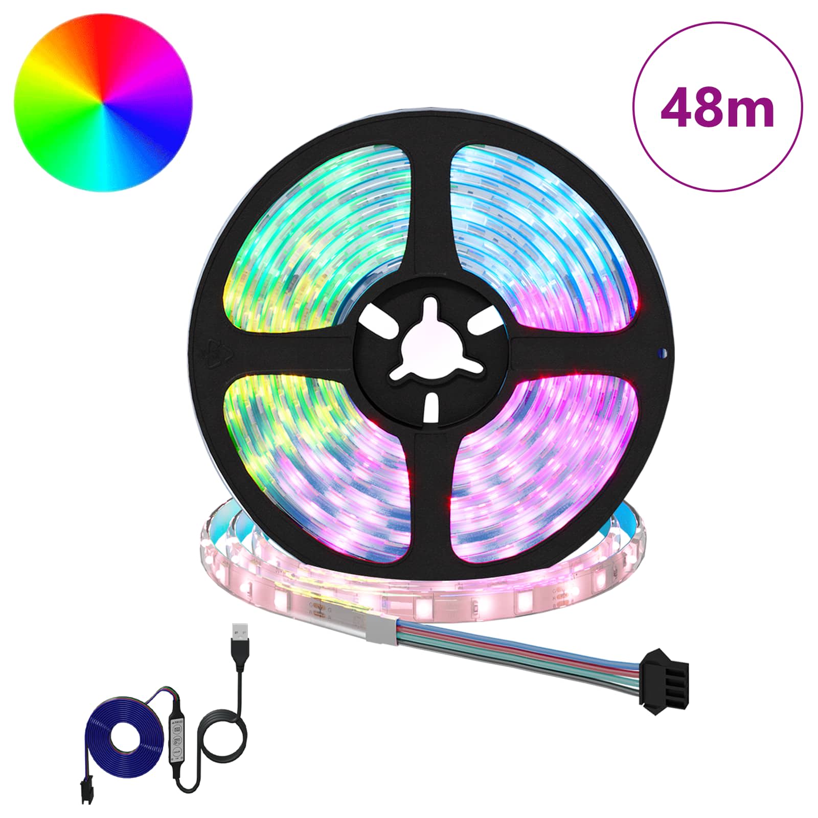 LED Streifen 2 pcs Schwarz und Transparent 3000 mm