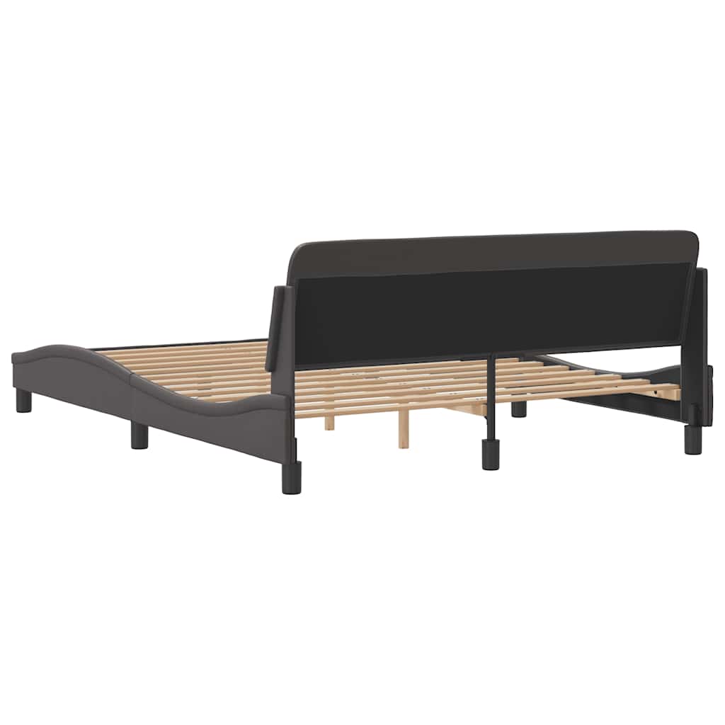 Bettgestell "Dover" Schwarz 80x200 cm Kunstleder