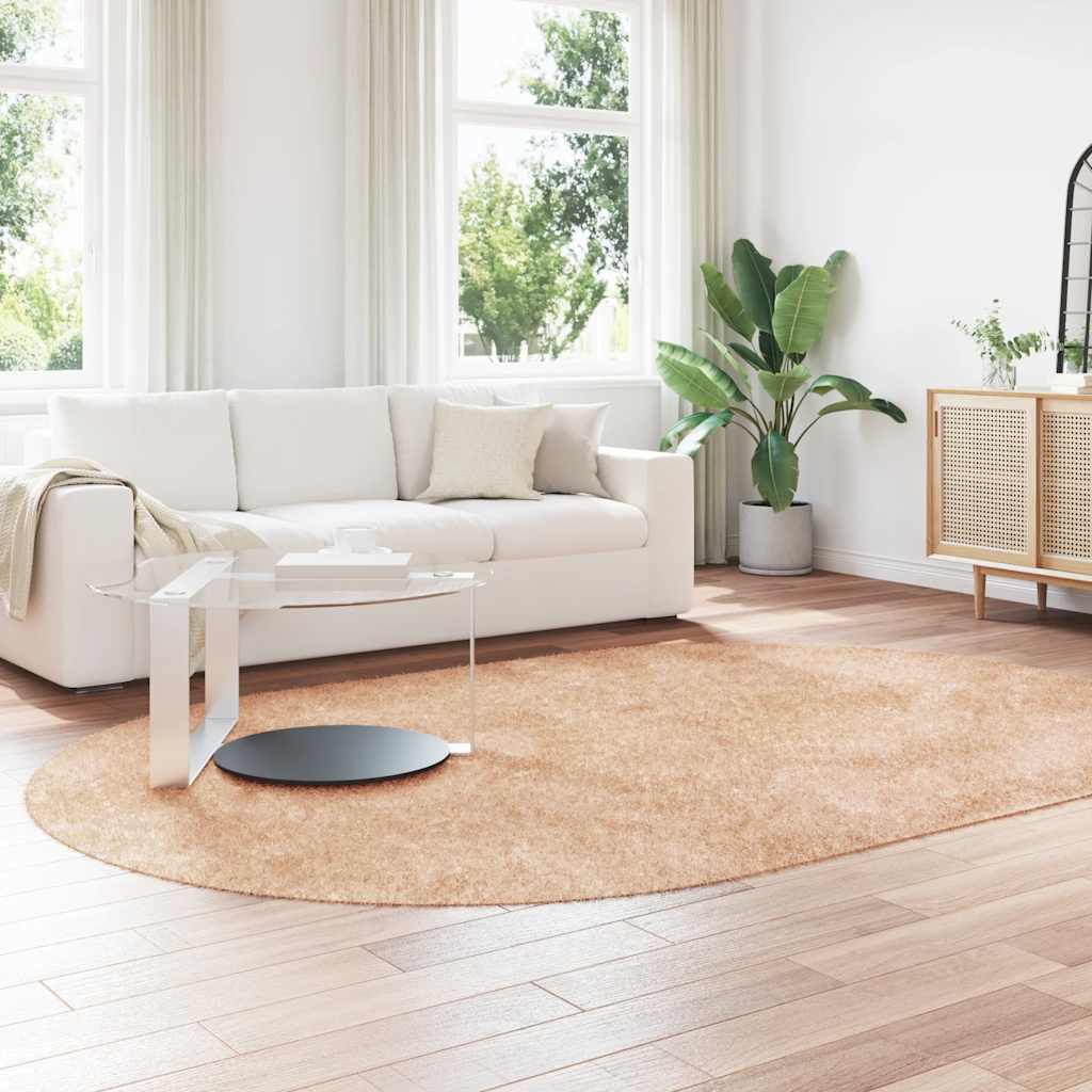 Teppich Shaggy Hochflor NAVARRA Beige 60x100 cm Polyester