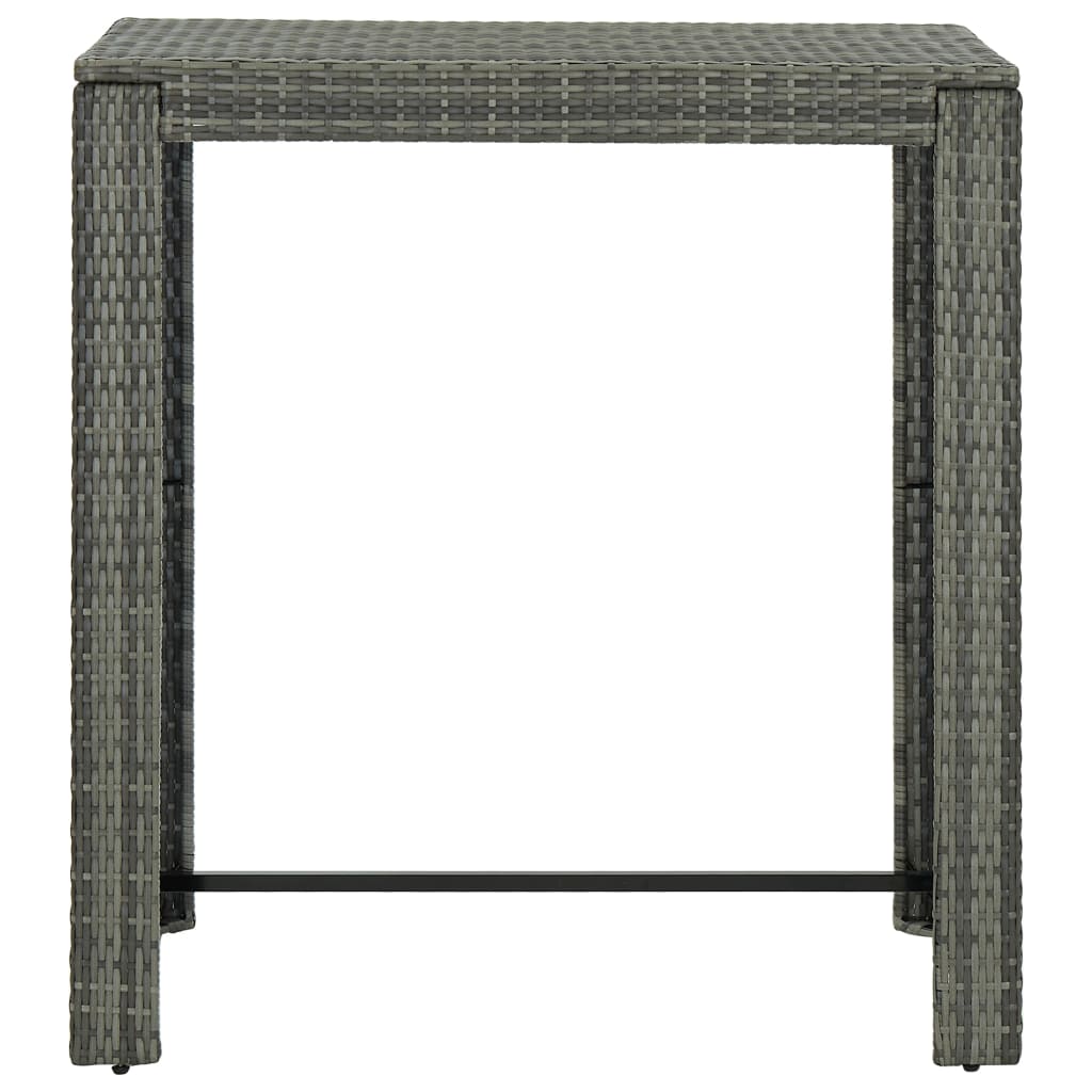 Garten-Bartisch Grau 60,5x60,5x110,5 cm Poly Rattan
