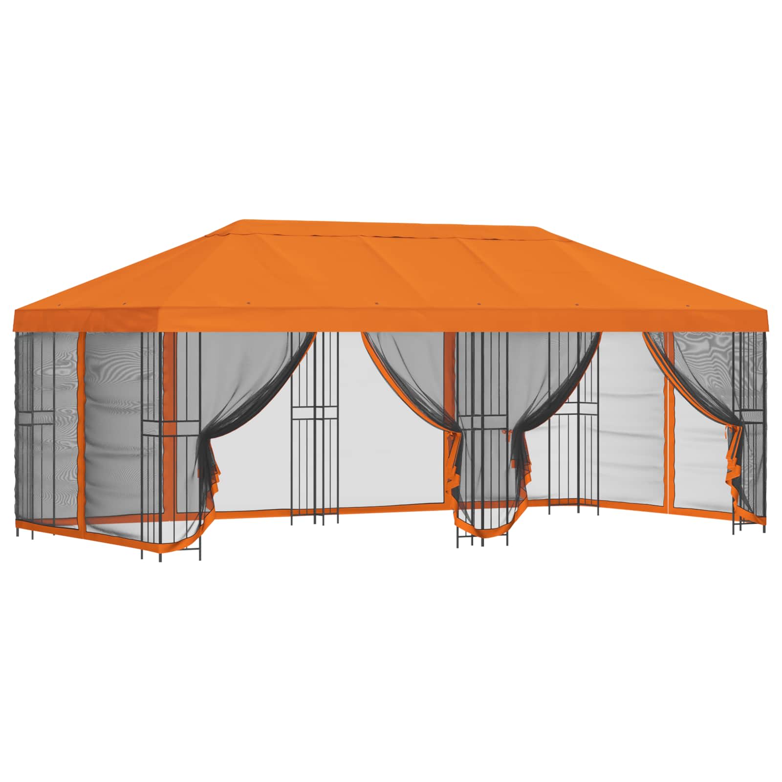 Pavillon mit Seitenwänden 6 x 3 m Beige Polyester und Stahl 190