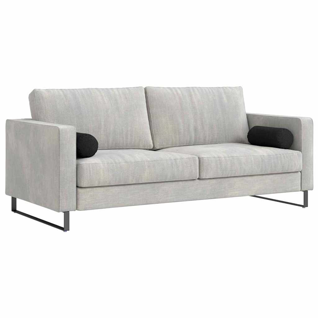 Bolsterkissen 2 Stück Hellgrau Ø 15 x 40 cm Stoff