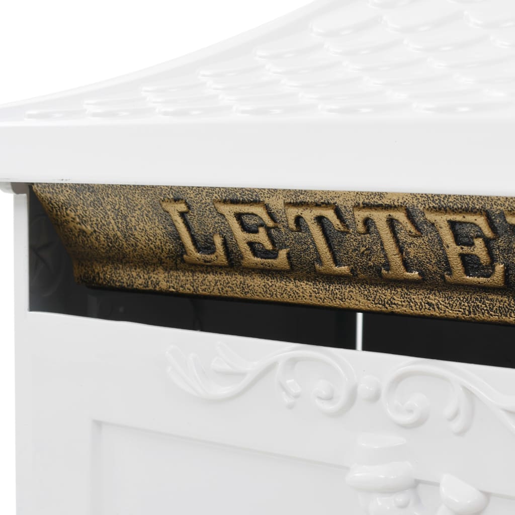 Stehender Briefkasten mit Speicher Schwarz 42,5 x 29,5 x 117 cm
