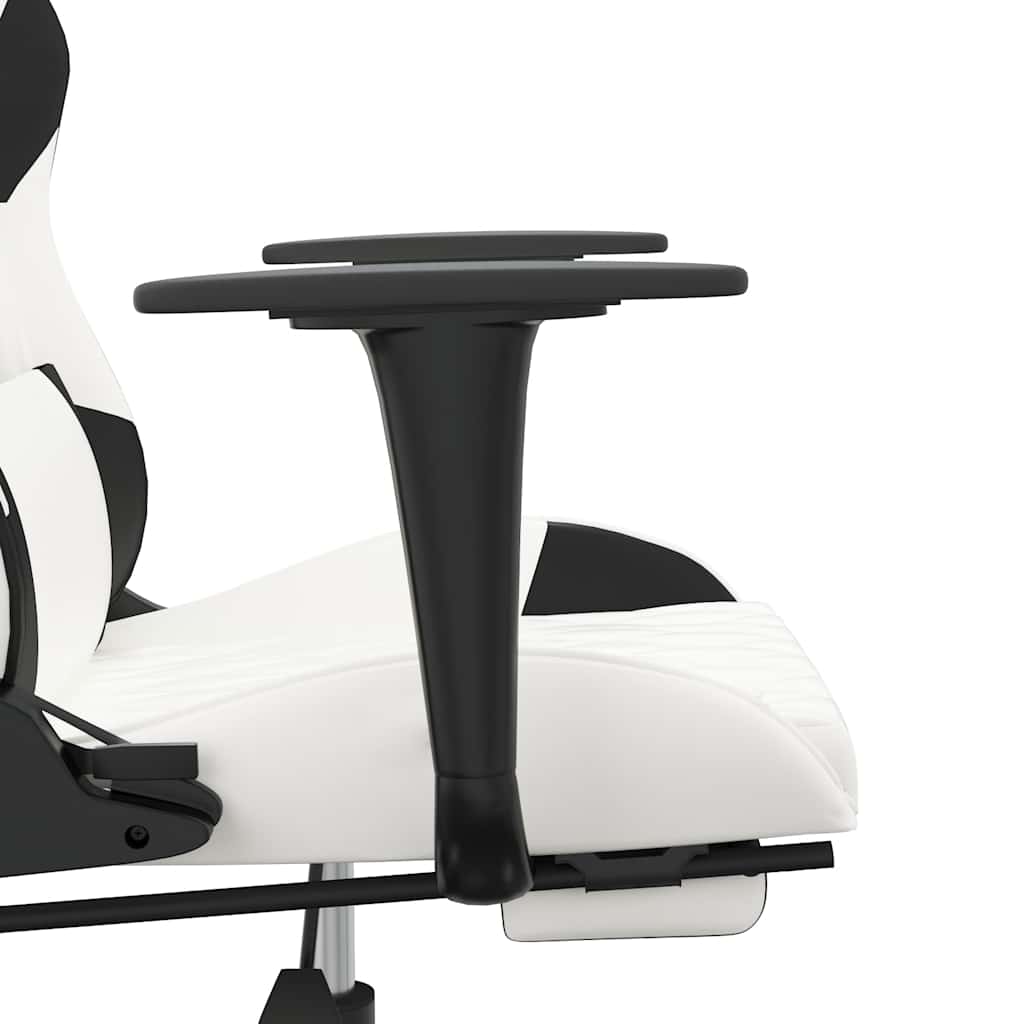 Gaming-Stuhl mit Massagefunktion Schwarz und Blau Kunstleder