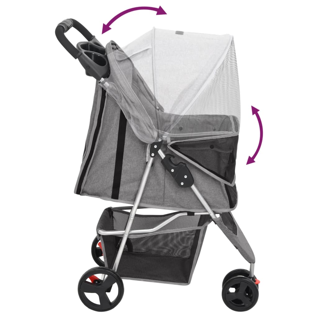 Hundewagen Faltbar Schwarz 80x46x98 cm Oxford-Gewebe