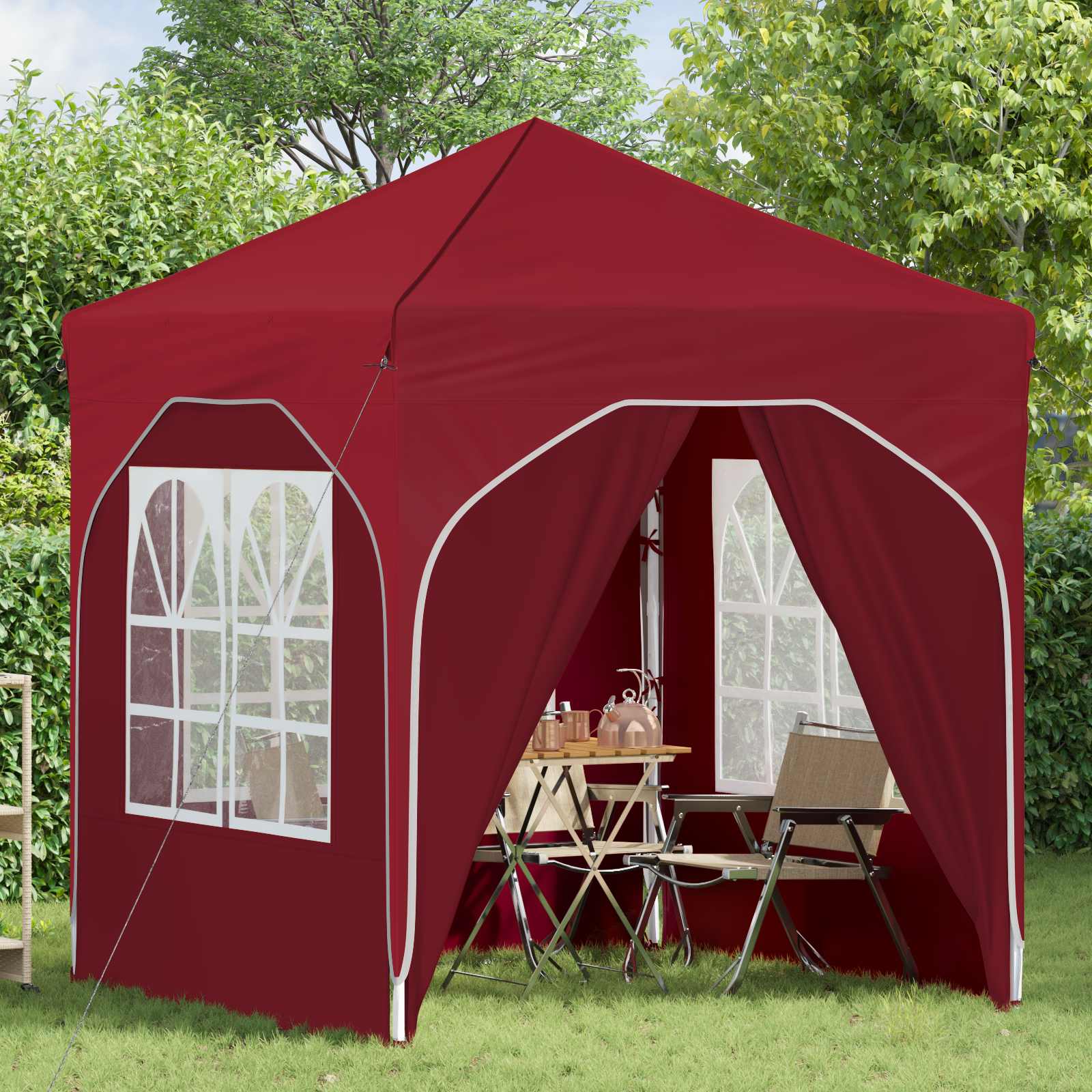 Pop-up Partyzelt 194 x 194 x 245 cm Creme