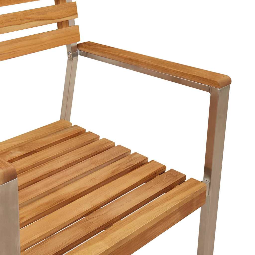 Gartenstuhl 6 pcs Massives Akazienholz und Edelstahl
