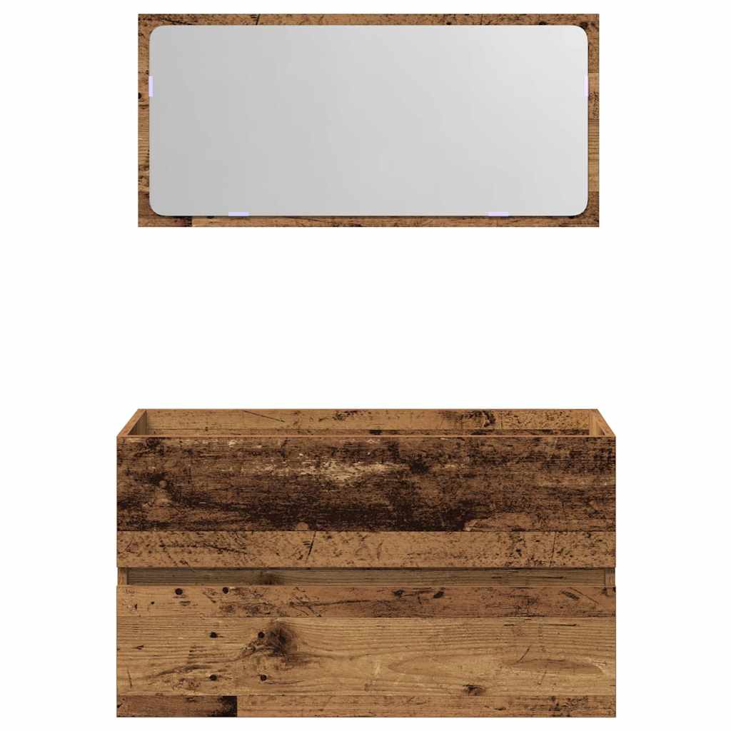 2-tlg. Badmöbel-Set Weiß Holzwerkstoff