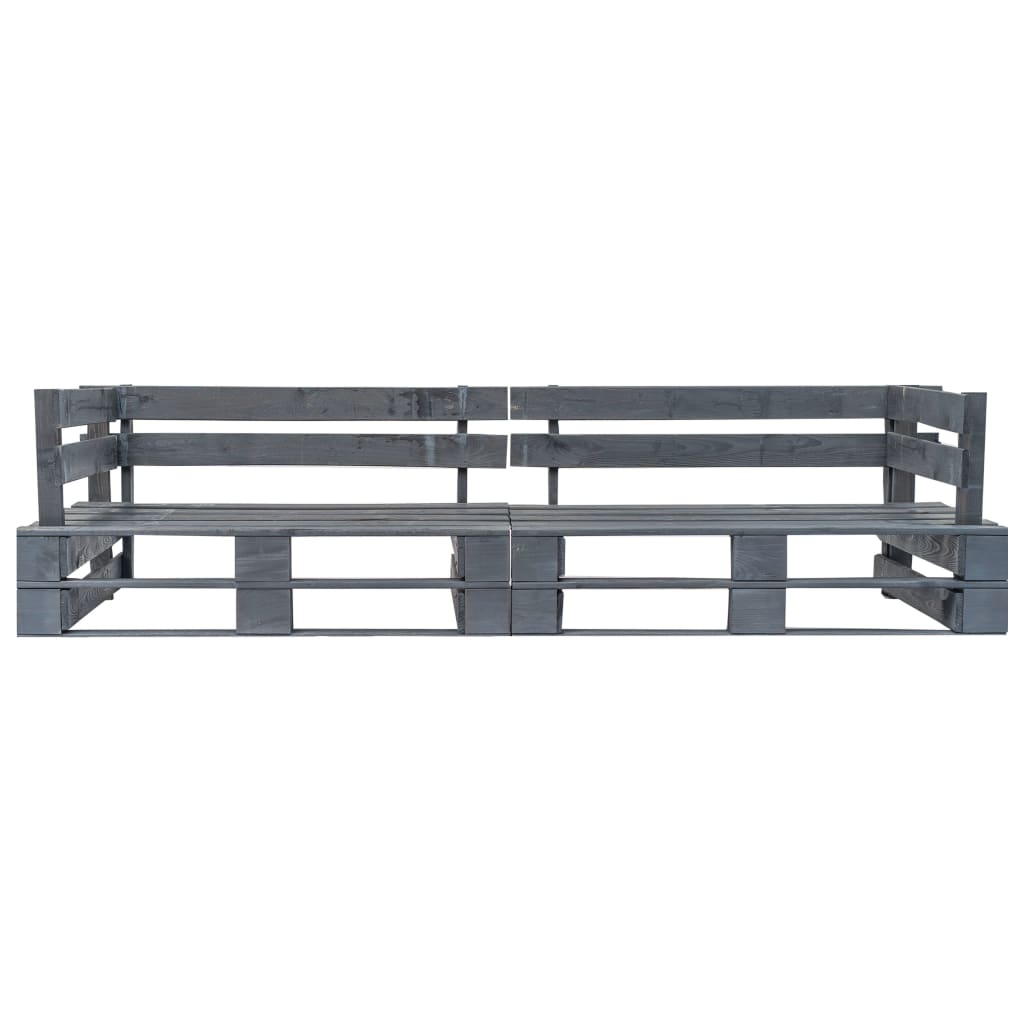 Garten-Palettensofa 2-Sitzer Natur Holz