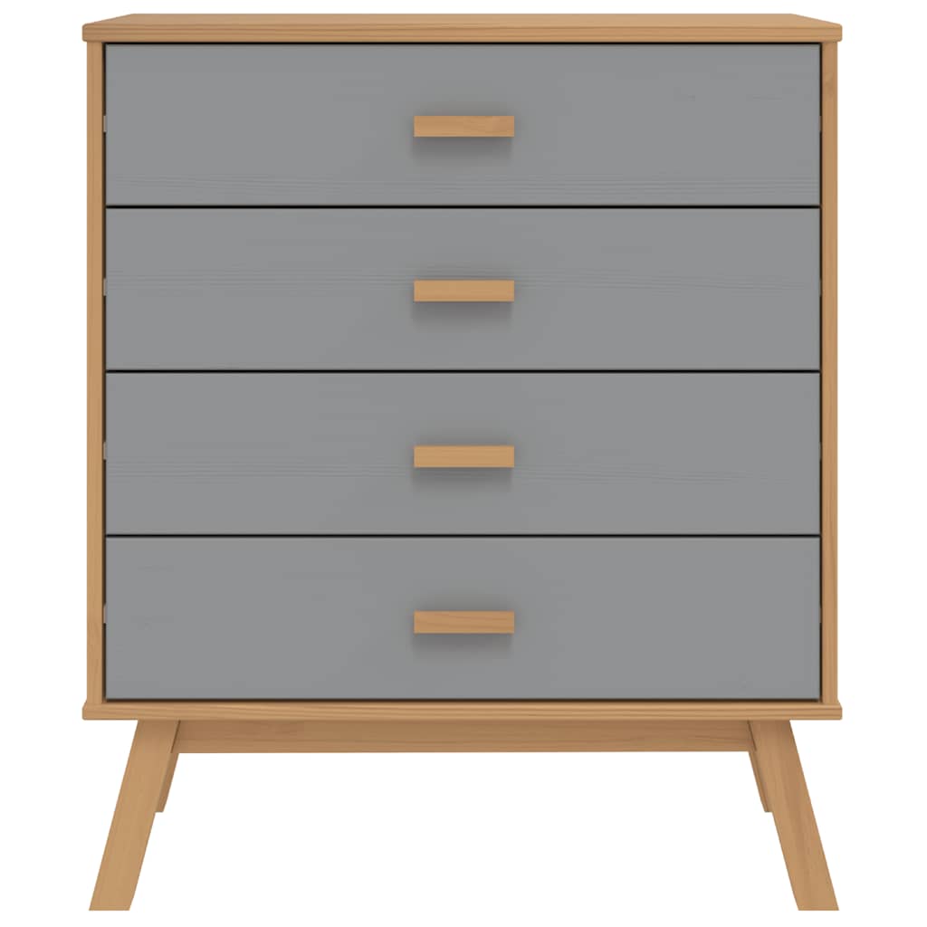 Schubladenschrank OLDEN Braun Massivholz Kiefer