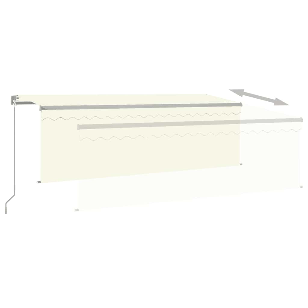 Markise Manuell Einziehbar mit Rollo 3x2,5 m Creme