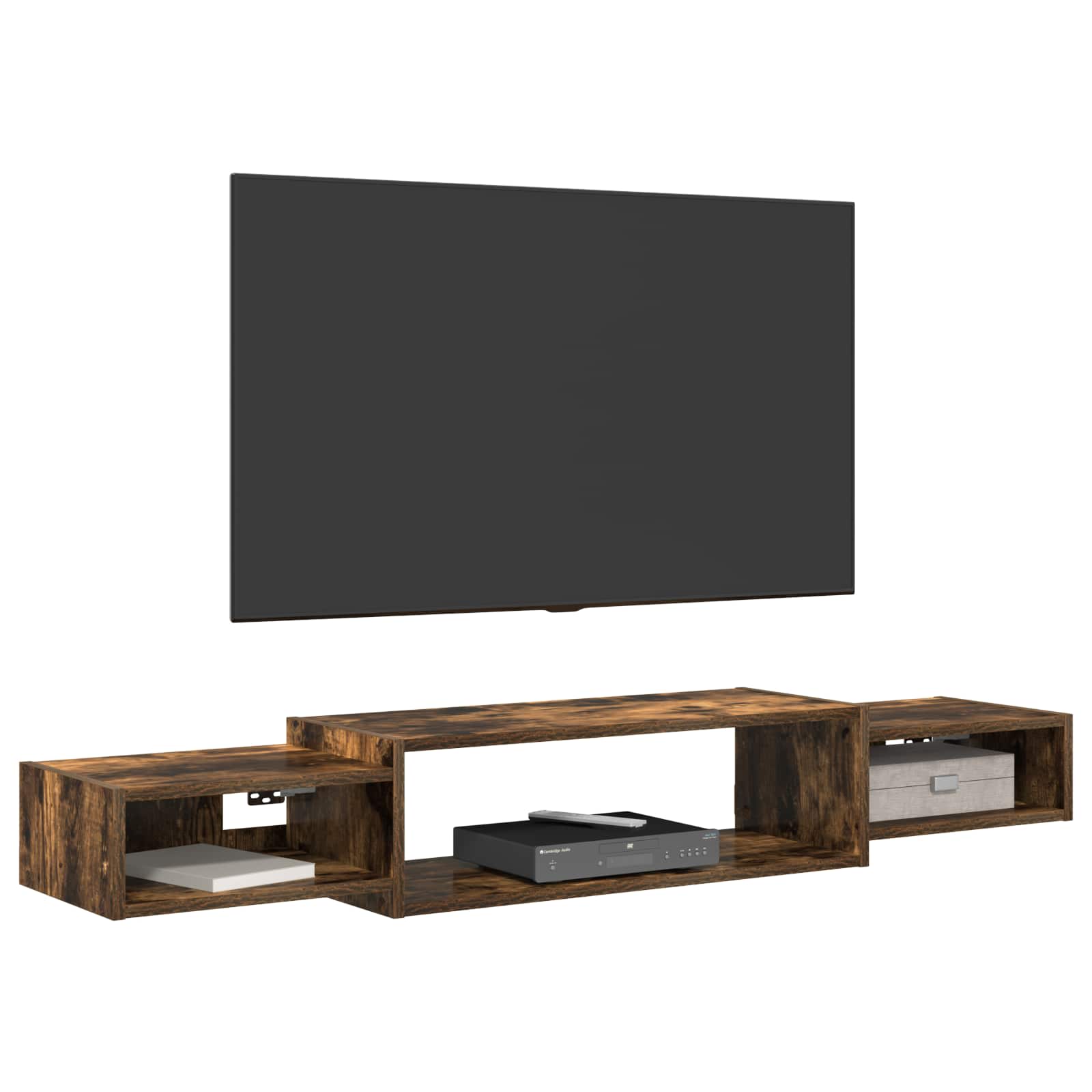 Wandmontierter TV-Schrank Wandhalterung Weiß 140 x 28 x 21 cm