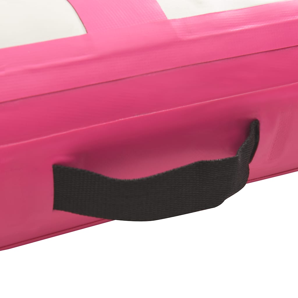 Aufblasbare Gymnastikmatte mit Pumpe 300×100×10 cm PVC Rosa